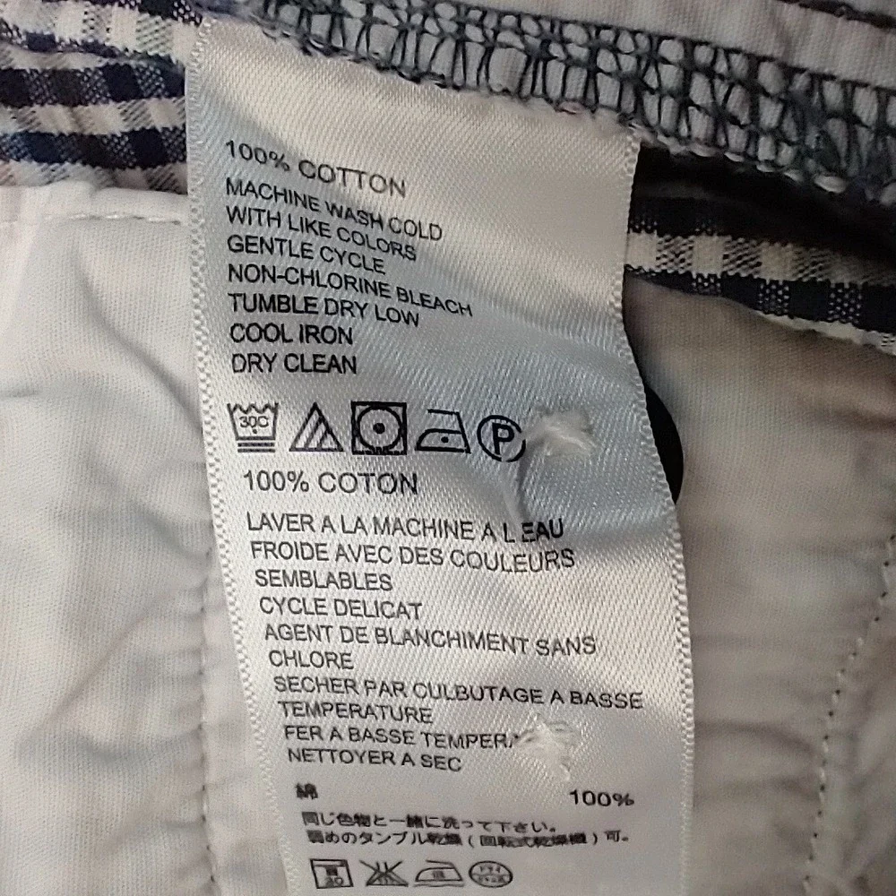 Tommy Bahama‎ Paradise Nation Mens 34 Gingham Plaid Cotton Shorts Blue Red Tan